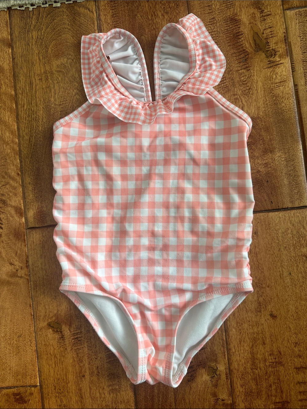 Carter's Pink and White Gingham One-Piece Swimsuit